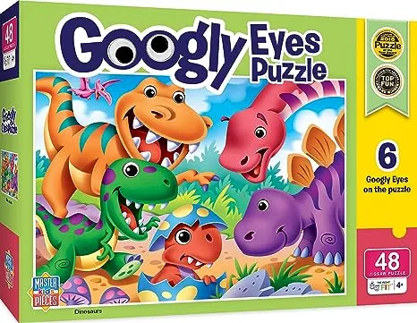 Masterpieces Funny Puzzle - Googly Eyes 48 Piece Jigsaw Puzzle for Kids - Zoo Animals - 14"x19"