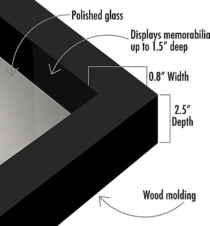 Americanflat 8x10 Shadow Box Frame in Black with Soft Linen Back - Engineered Wood with Polished Glass for Wall and Tabletop