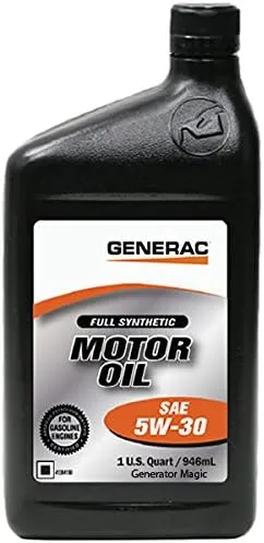 Generac 0J5140 Full Synthetic Motor Oil 5W-30 SN Quart Bottle