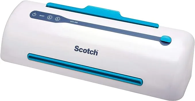 Scotch PRO TL906 Thermal Laminator, 1 Laminating Machine, White/Blue, Laminate Recipe Cards, Photos and Documents, For Home, Office or School Supplies, 9 in.