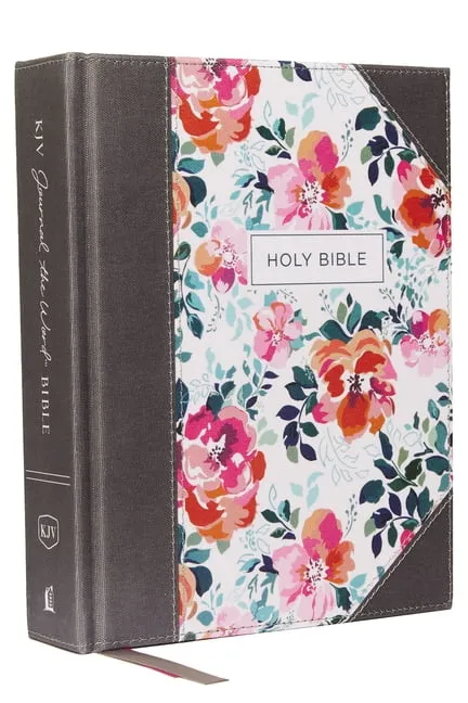 KJV, Journal the Word Bible, Cloth over Board, Pink Floral, Red Letter, Comfort Print: Reflect, Journal, or Create Art Next to Your Favorite Verses 