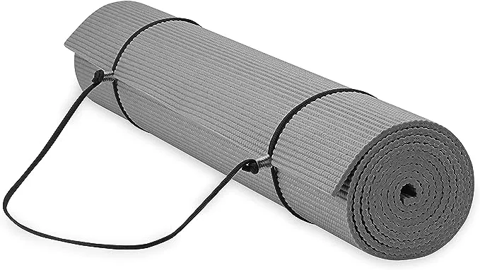 Gaiam Essentials Premium Yoga Mat with Yoga Mat Carrier Sling (72"L x 24"W x 1/4 Inch Thick)