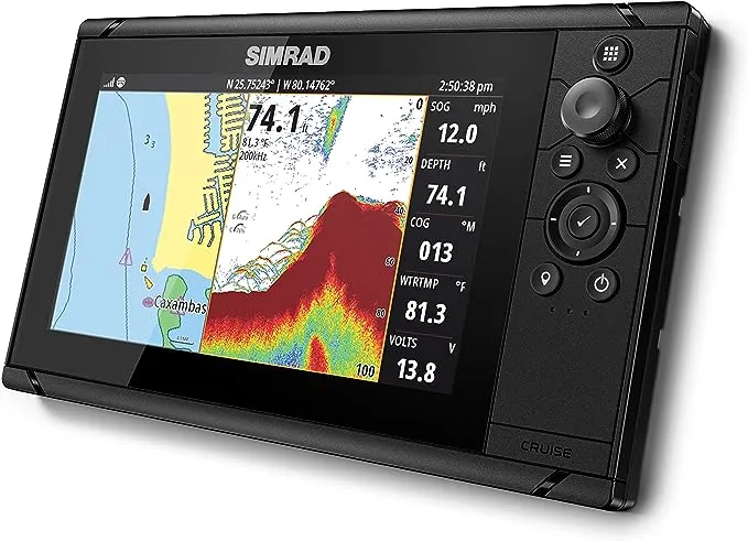 Simrad Cruise 9-9-inch GPS Chartplotter with 83/200 Transducer, Preloaded C-MAP US Coastal Maps