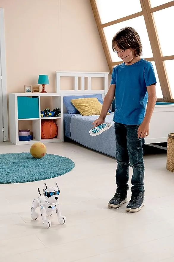 LEXiBOOK Power Puppy - My Smart Dog Robot to Train - Programmable Robot with Remote Control, Training and Gesture Control Function, Dance, Music, Light Effects, Toy for Children - DOG01