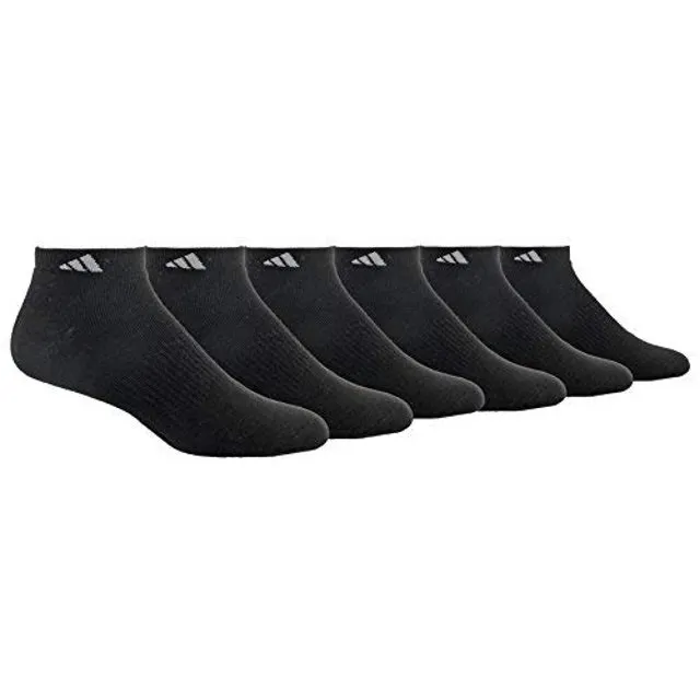 adidas Men's Athletic Cushioned Low Cut Socks with Arch Compression for a Secure Fit (6-Pair)