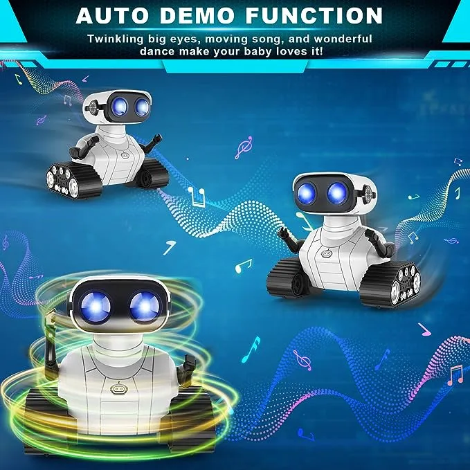 Hamourd Robot Toys for Boys Girls, Rechargeable Remote Control Emo Robots with Auto-Demonstration, Flexible Head & Arms, Dance Moves, Music, Shining LED Eyes for 5+ Years Old Kids