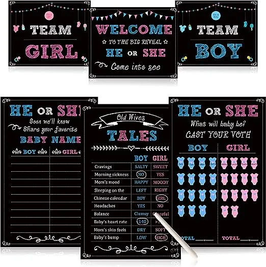 Baby Gender Reveal Party Supplies KitPhoto Props Games DecorationsBoy or Girl...