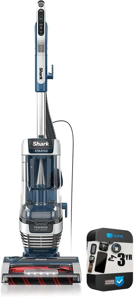 Shark AZ3002 Stratos Upright Vacuum w/ TruePet Upgrade (Renewed) Bundle with 3 YR CPS Enhanced Protection Pack