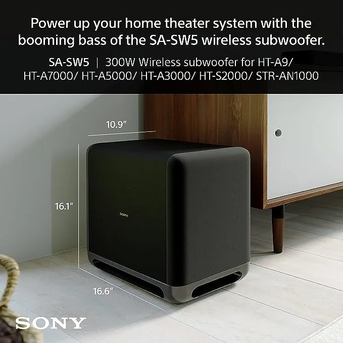 Sony SA-SW5 300W Wireless Subwoofer for HT-A9/A7000