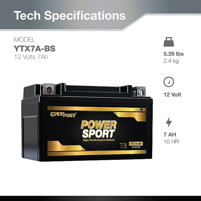 ExpertPower Ytx7a-bs 12v7ah lead_acid_battery