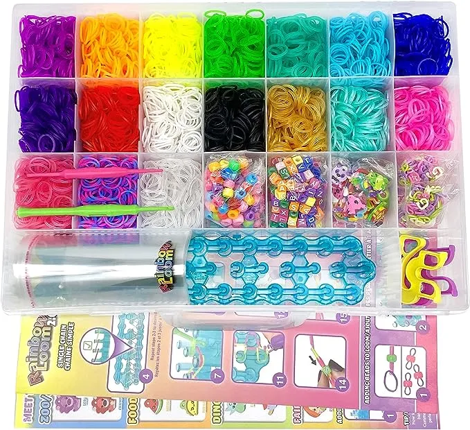 Rainbow Loom® Loomi-Pals™ MEGA Set, Features 60 Cute Assorted LP Charms, The New RL2.0, Happy Looms, Hooks, Alpha & Pony Beads, 5600 Colorful Bands All in a Carrying Case for Boys and Girls 7+