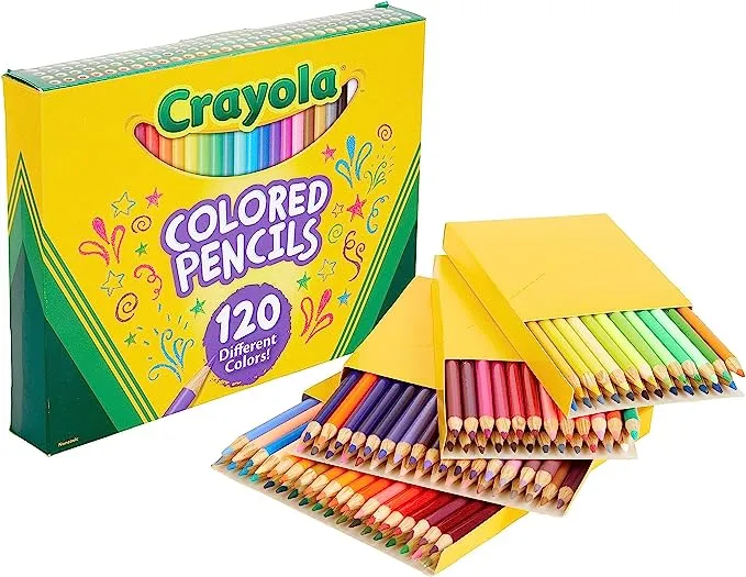 Crayola Colored Pencils Set (120ct), Bulk Colored Pencils, Kids Back to School Supplies, Colored Pencils for Classrooms, Art Supplies, Ages 3+