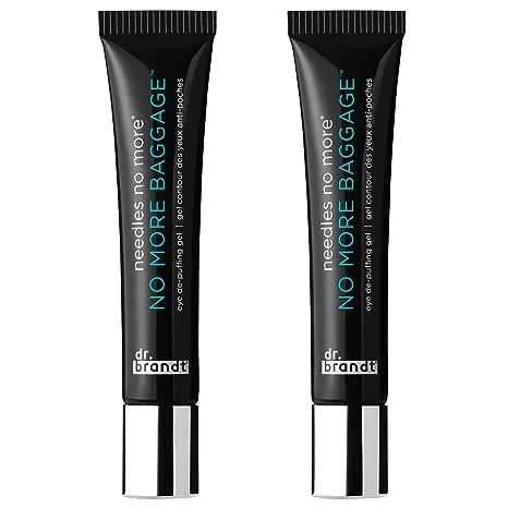 Dr. Brandt Needles No More Baggage Eye De-Puffing Gel. Minimizes Under-Eye Bags and Puffiness. Restore Elasticity and Firmness with Plant Extracts and Peptides ,0.5 Oz