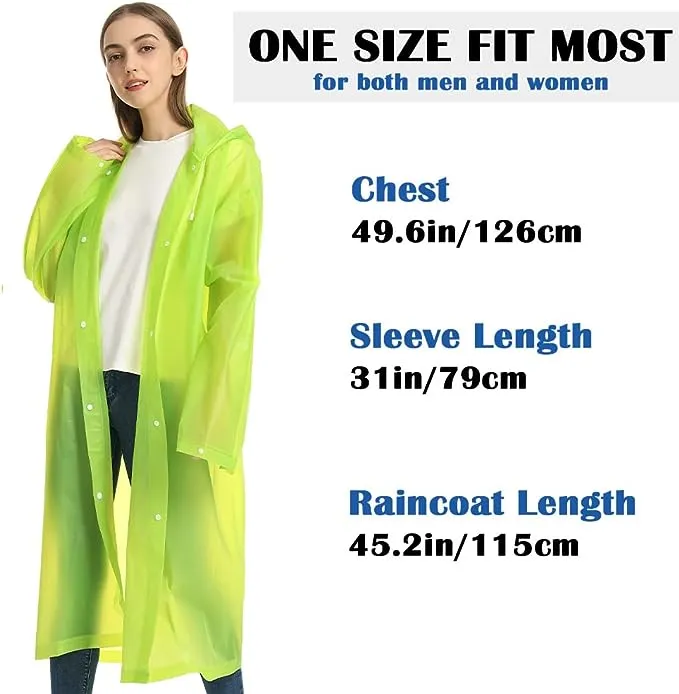 Opret 2 Pack Raincoats for Adults Reusable, EVA Rain Ponchos Lightweight Rain...