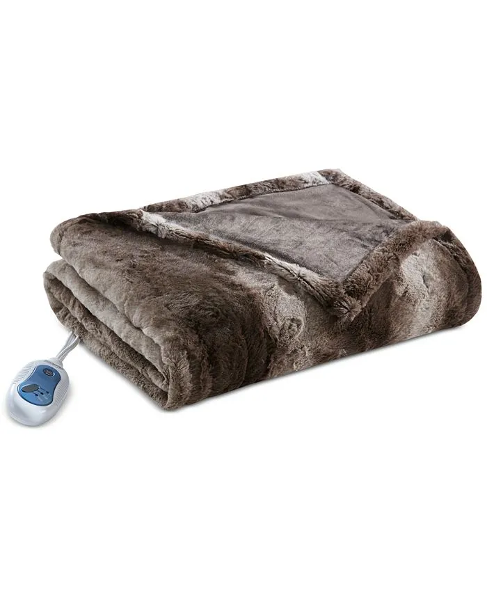 Beautyrest Zuri Oversized Faux Fur Heated Throw