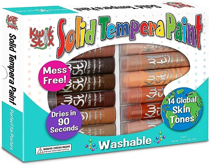 The Pencil Grip Kwik Stix Solid Paint Pens, Assorted Skin Tones, Pack of 14