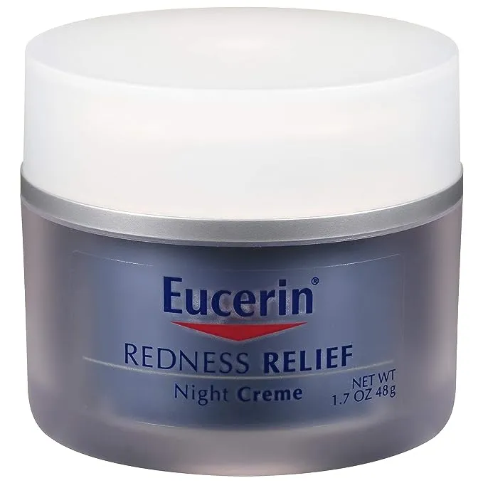 Eucerin Redness Relief Night Creme - Gently Hydrates To Reduce Redness-Prone Skin At Night - 1.7 oz Jar