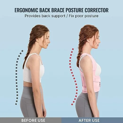 Fit Geno Posture Corrector for Women and Men Adjustable Back Brace & Straightener for Scoliosis