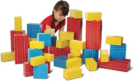 Melissa & Doug Jumbo Extra-Thick Cardboard Building Blocks - 40 Blocks in 3 Sizes 