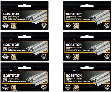 Value Pack of 6 Boxes Stanley Bostitch B8 Powercrown Premium 1/4" Staples (Stcrp21151/4)