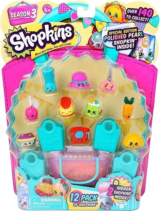 2013 SHOPKINS 12 Pack Season 3 Includes Special Edition Polished Pearl Shopkin