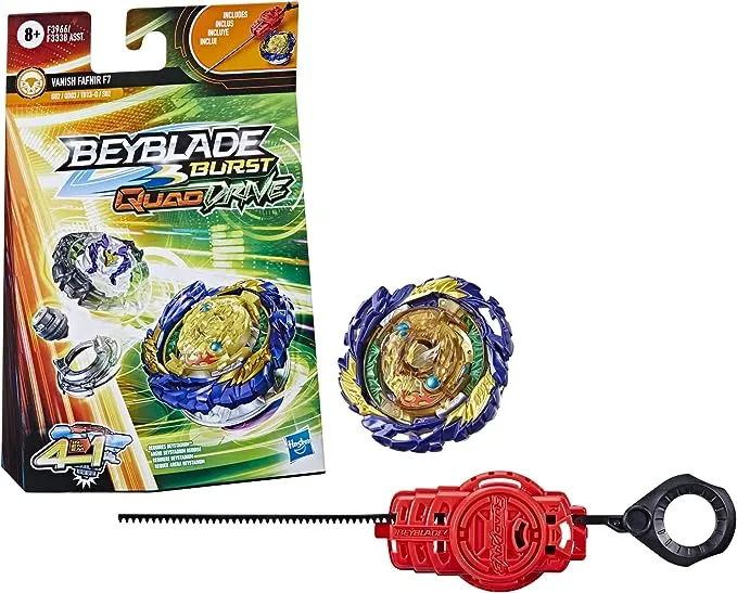 BEYBLADE Burst QuadDrive Vanish Fafnir F7 Spinning Top Starter Pack - Stamina/Balance Type Battling Game with Launcher, Toy for Kids