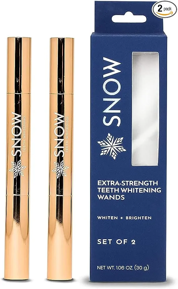 Snow Extra-Strength Teeth Whitener Wands, Teeth Whitening Refill, Easy to Use Teeth Whitener Pen, Teeth Whitening Pen Gel Refill, Oral Care Essentials & Whitener for Your Teeth - Pack of 2