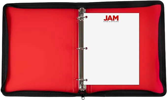 JAM PAPER Zipper 1/2 inch 3-Ring Binder 400738571