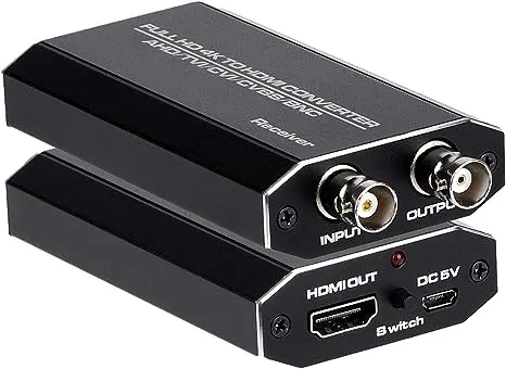 TVI/CVI/AHD to HDMI Converter, Full HD 4K 720P/ 1080P/ 3MP/ 4MP/ 5MP/ 8MP BNC to HDMI Video Adapter for Monitor HDTV DVRs