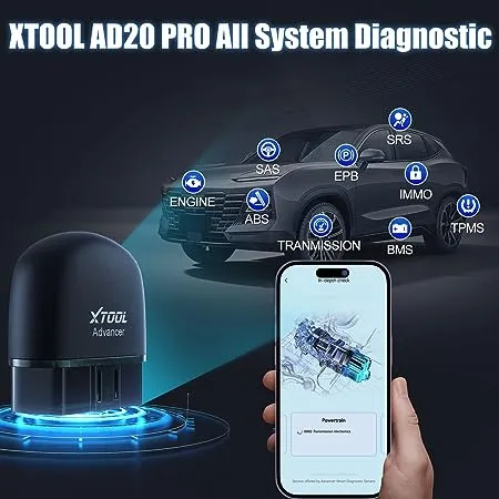 XTOOL AD20 Pro Wireless OBD2 Scanner for iPhone & Android, 2023 Newest OBD2 Diagnostic Scanner for All Cars with Full System Diagnostics, Check Engine Car Code Reader, Oil Reset, Performance Test