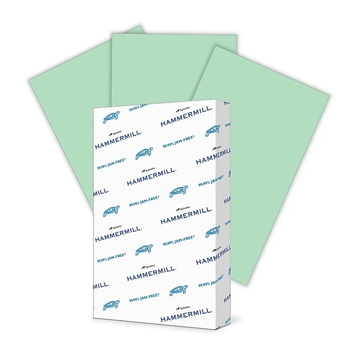 Hammermill Fore Super Premium Paper, Green, 8-1/2" x 14" - 500 count