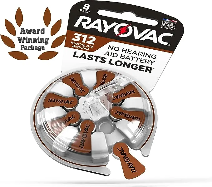 Rayovac Hearing Aid Size 312 Batteries 24 PK