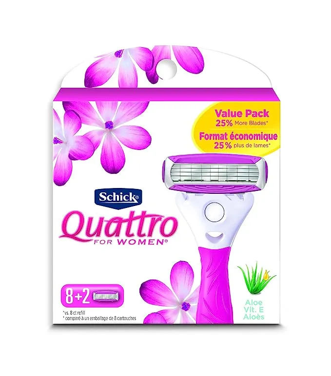 Schick Quattro Ultra Smooth Razor Blade Refills for Women Value Pack, 6 Count (Pack of 1)