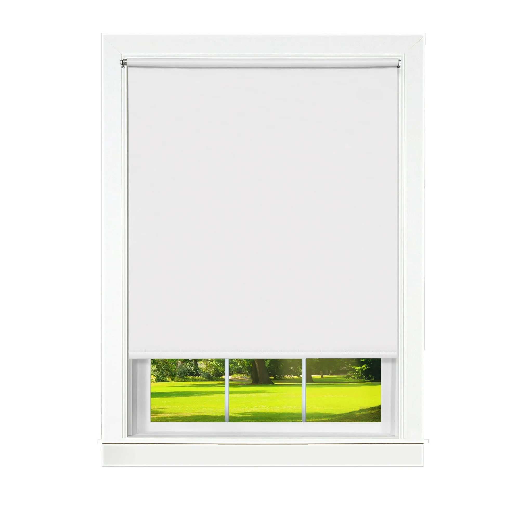 Tear Down Cut-to-Size White Cordless Light Filtering Telescopic Width Vinyl Window Shade 37 in. W x 72 in. L