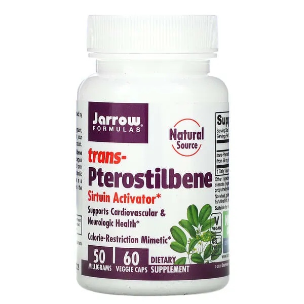 Jarrow Formulas Trans-Pterostilbene, 50 mg, Capsules - 60 count