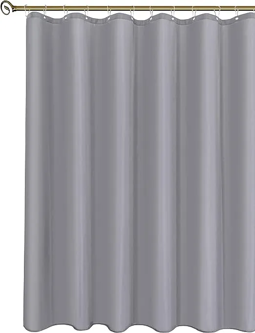 Biscaynebay Fabric Shower Curtain Liners Water Resistant Bathroom Curtain Liners, Silver Grey 72 by 72 Inches