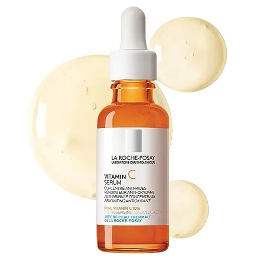 La Roche-Posay Pure Vitamin C Face Serum with Hyaluronic Acid & Salicylic Acid, Anti Aging Face Serum for Wrinkles & Uneven Skin Texture to Visibly Brighten & Smooth. Suitable for Sensitive Skin