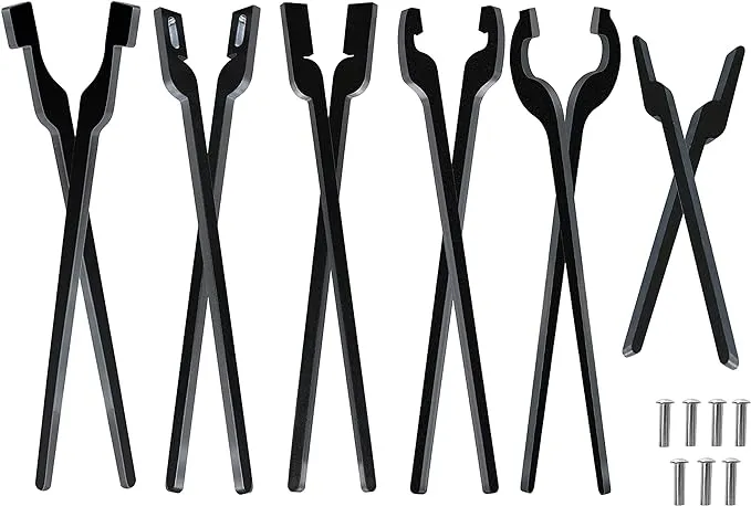 Rapid Tongs Bundle Set 6 Type of Tong Bundles Set DIY Rapid Tongs Comes with Rivet for Beginner Futher Smithing