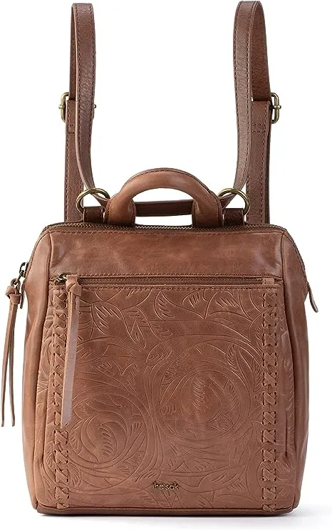 The Sak Loyola Mini Backpack in Leather, Convertible Design with Adjustable...