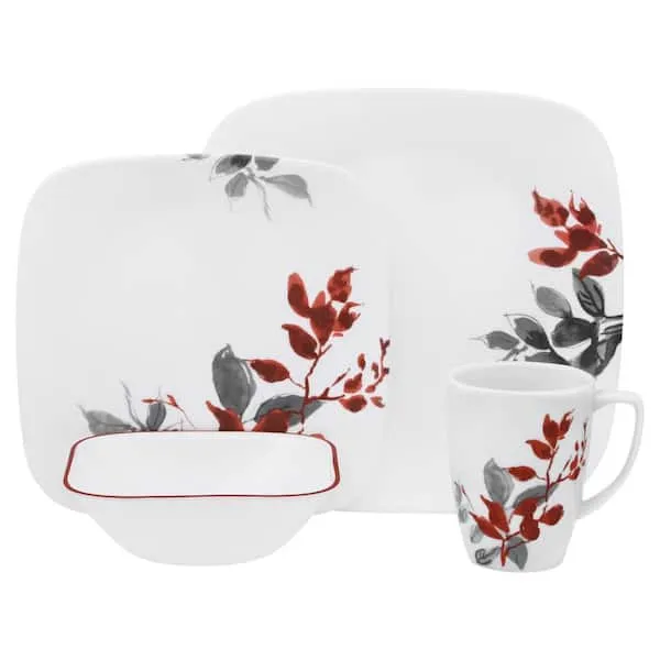 Corelle Kyoto Leaves 16-piece Dinnerware Set