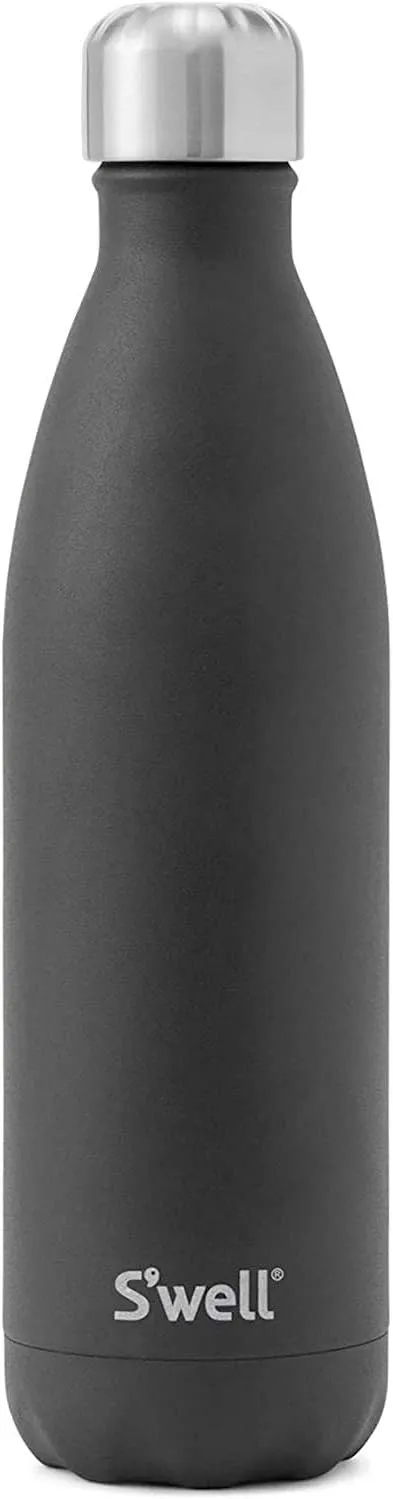 S'well Stainless Steel Water Bottle 25 ounces Onyx Triple Layered Vacuum Insulated Containers Keeps Drinks Cold for 48 Hours and Hot for 24 Perfect for On the Go