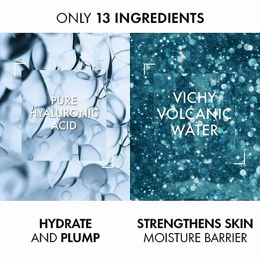 Vichy Mineral 89 Hyaluronic Acid Face Serum, Facial Gel Moisturizer and Pure Hyaluronic Acid Moisturizing and Hydrating Serum for Sensitive Skin and Dry Skin