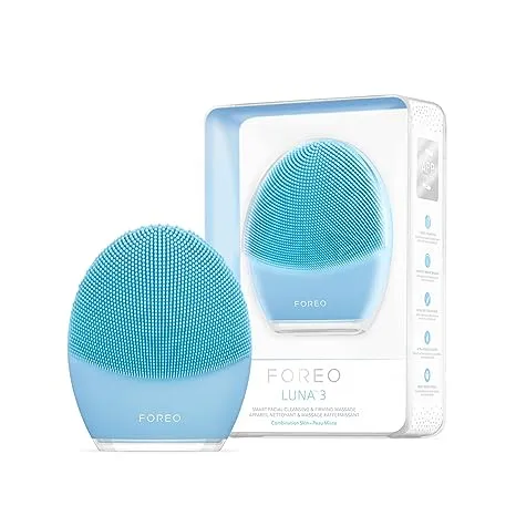 FOREO LUNA 3 Facial Cleansing Brush | Sensitive Skin | Anti Aging Face Massager | Enhances Absorption of Facial Skin Care Products | For Clean & Healthy Face Care | Simple & Easy | Waterproof