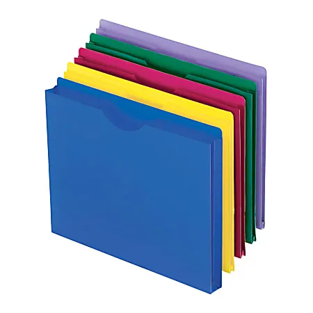 Pendaflex&reg; Poly Expanding File Jackets, Letter Size, Assorted Colors, Pack Of 10