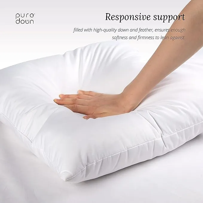 Puredown Feather Pillow Insert Set of 2 - White