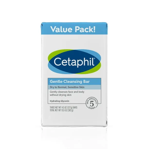 Cetaphil Gentle Cleansing Bar - 4.5 oz x 3 Pack