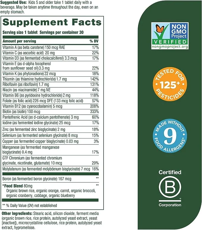 Megafood Kids One Daily Dietary Supplement, Tablets - 60 count