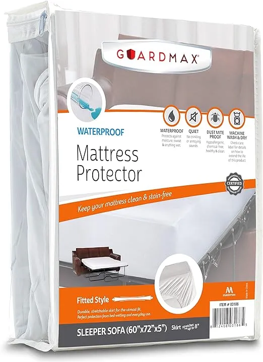 Guardmax Short Queen Mattress Cover - 100% Waterproof, RV Short Queen 60x75