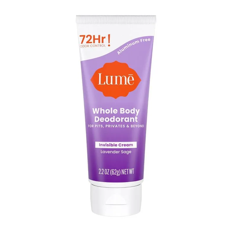 Lume Whole Body Invisible Cream Tube Deodorant - Unscented - 2.2oz