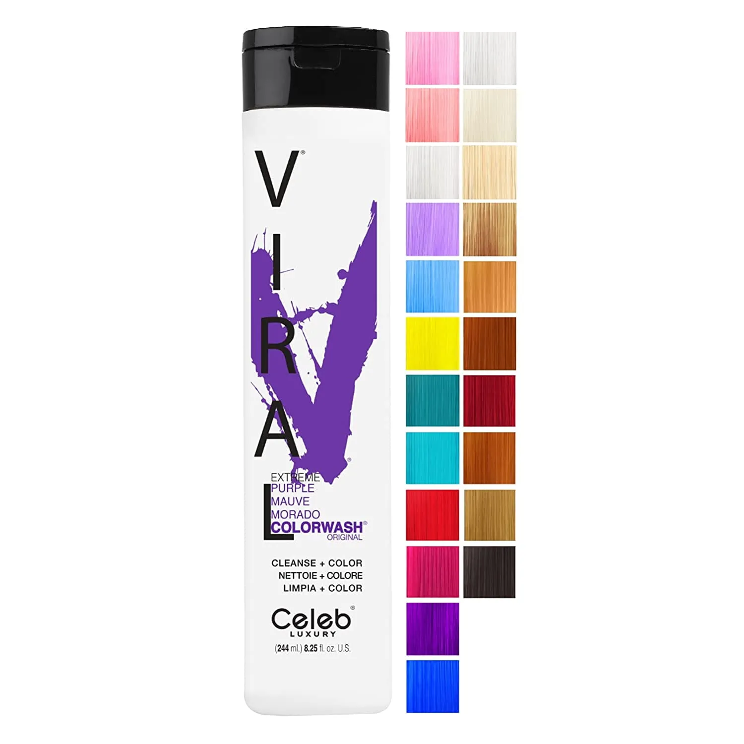 Celeb Luxury Viral Colorwash, Professional Semi-Permanent Hair Color Depositing Shampoo, Rose Gold